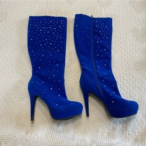 Wild Rose Blue Sparkly Boots (8.5)
